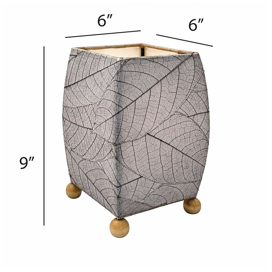 Image 5 Eangee Home Design Mini Square Cocoa Leaf Gray Table Lamp more views