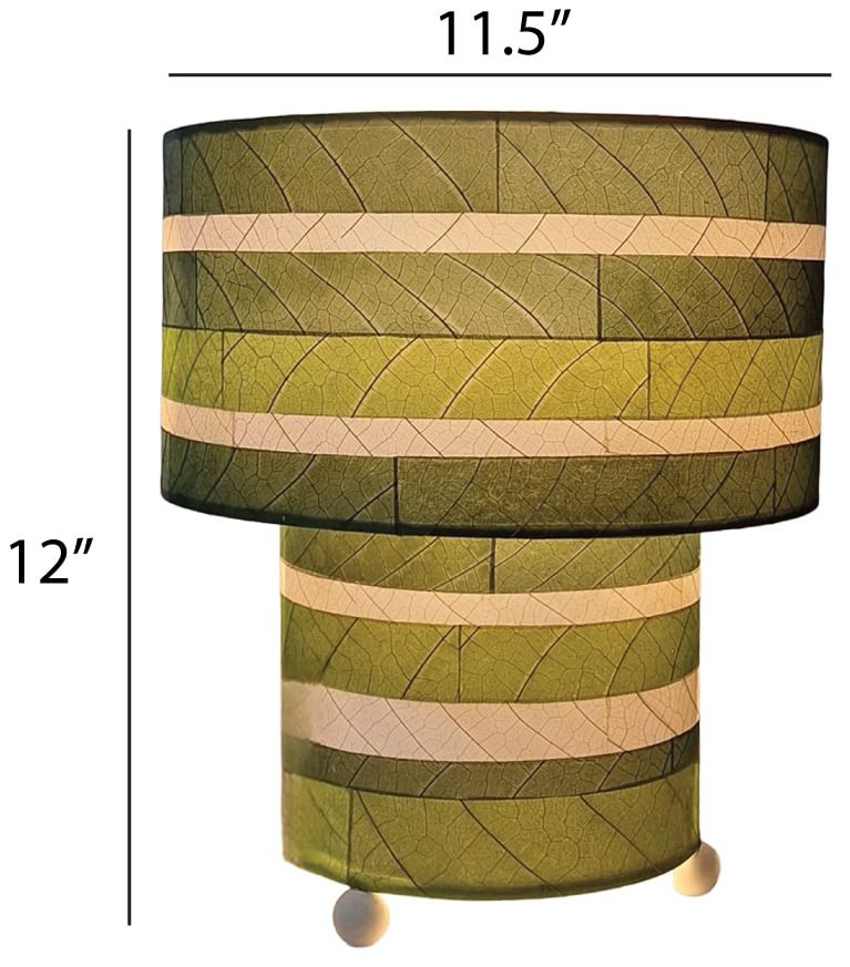 Image 3 Eangee Home Design Striped Mushroom Table Lamp Green more views