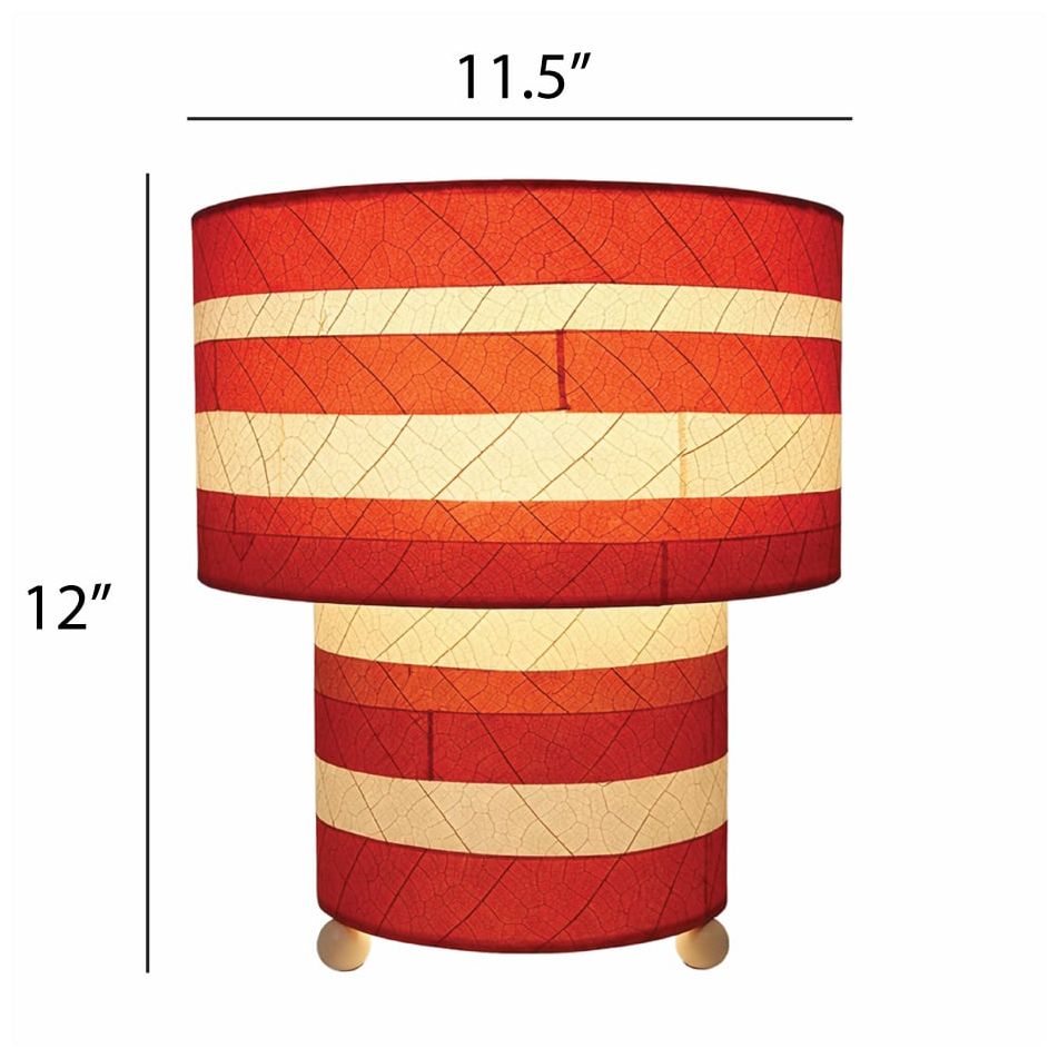 Image 3 Eangee Home Design Striped Mushroom Table Lamp Red more views