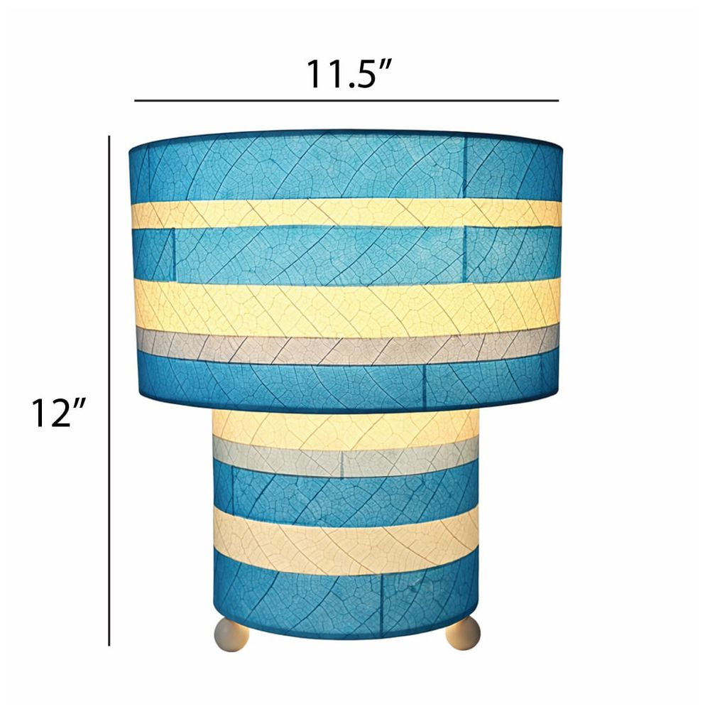 Image 3 Eangee Home Design Striped Mushroom Table Lamp Sea Blue more views