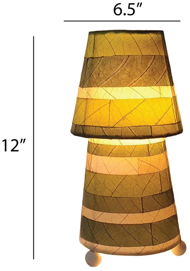 Image 3 Eangee Home Design Striped Tapered Table Lamp Green more views