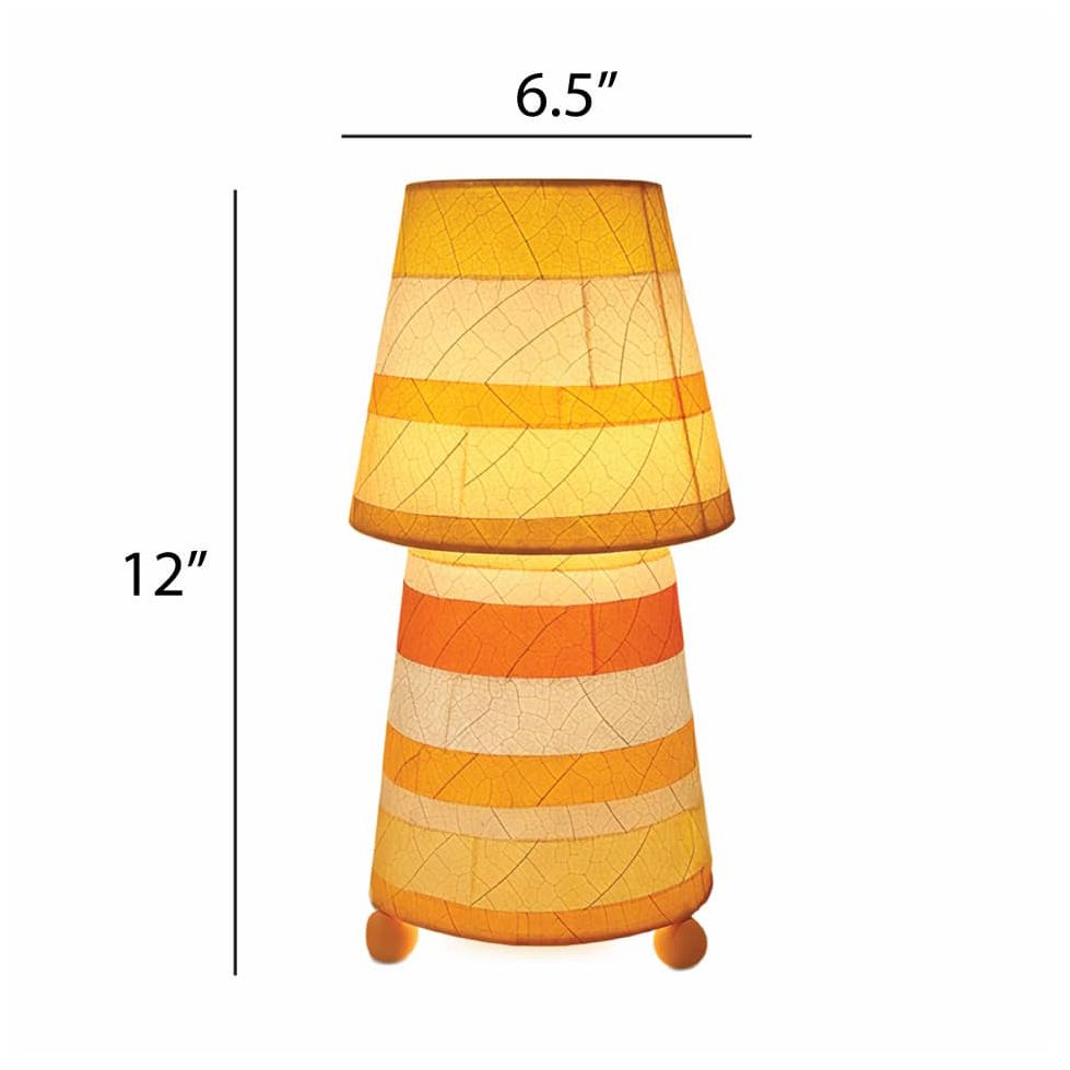 Image 3 Eangee Home Design Striped Tapered Table Lamp Orange more views