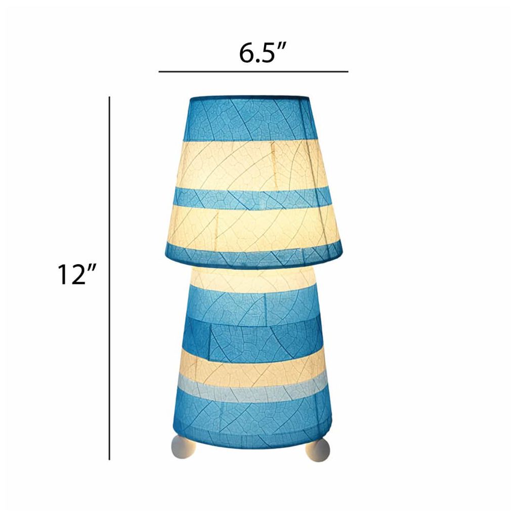 Image 3 Eangee Home Design Striped Tapered Table Lamp Sea Blue more views