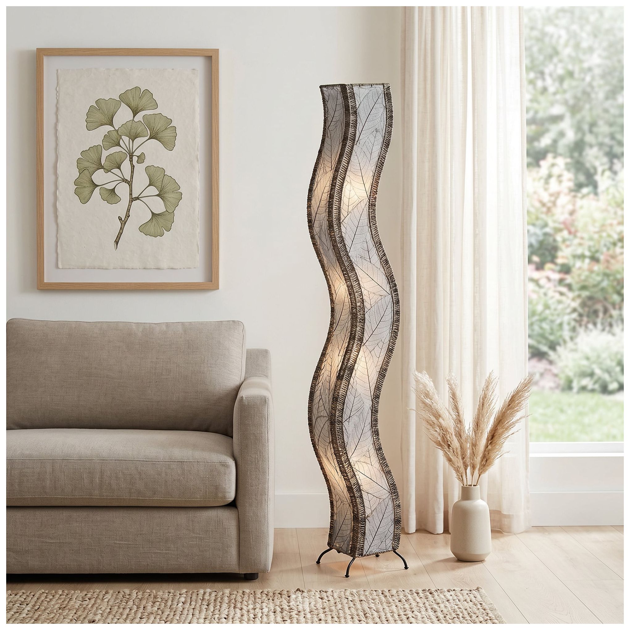 Image 3 Eangee Home Design Wave 72 In Gray 4 Light Floor Lamp more views