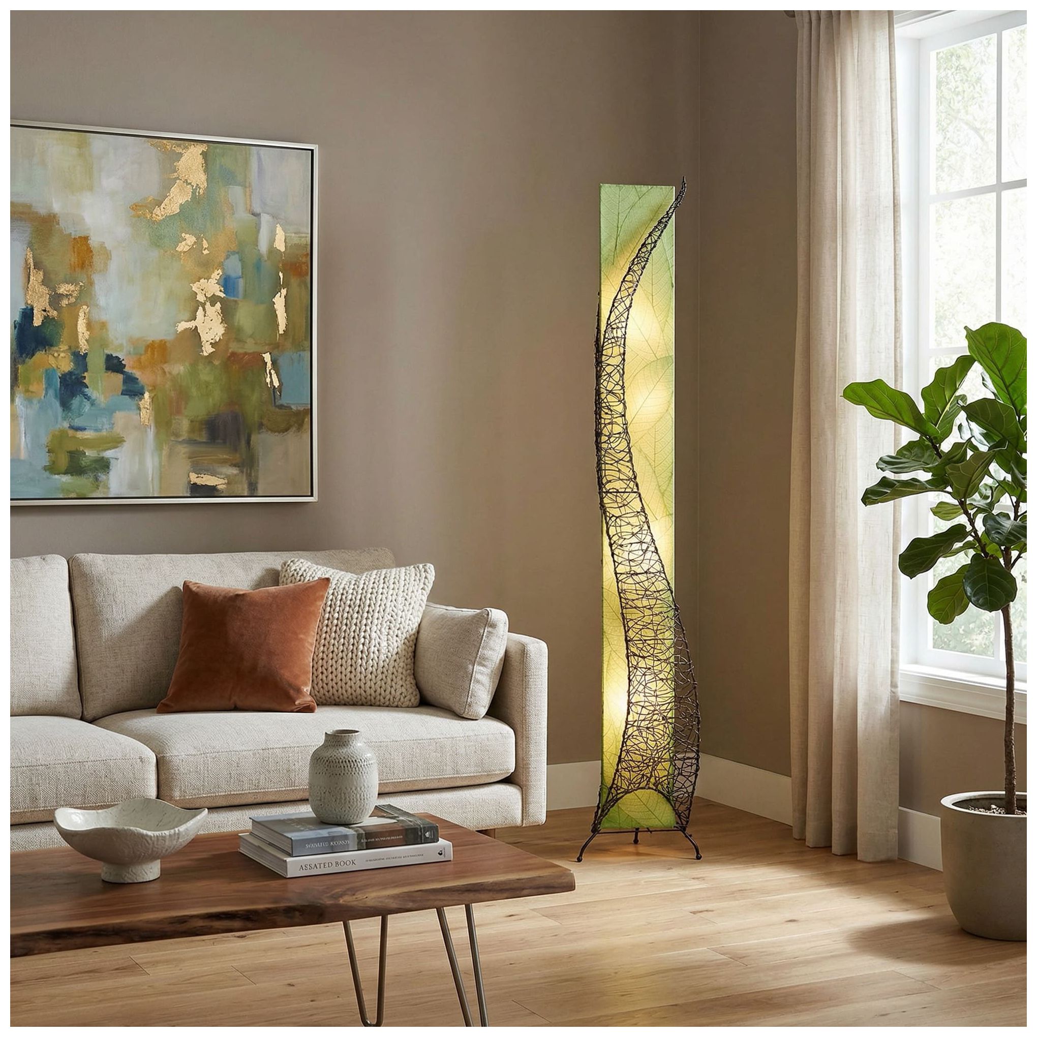 Image 3 Eangee Home Design Wings 72 In Green 4 Light Floor Lamp more views