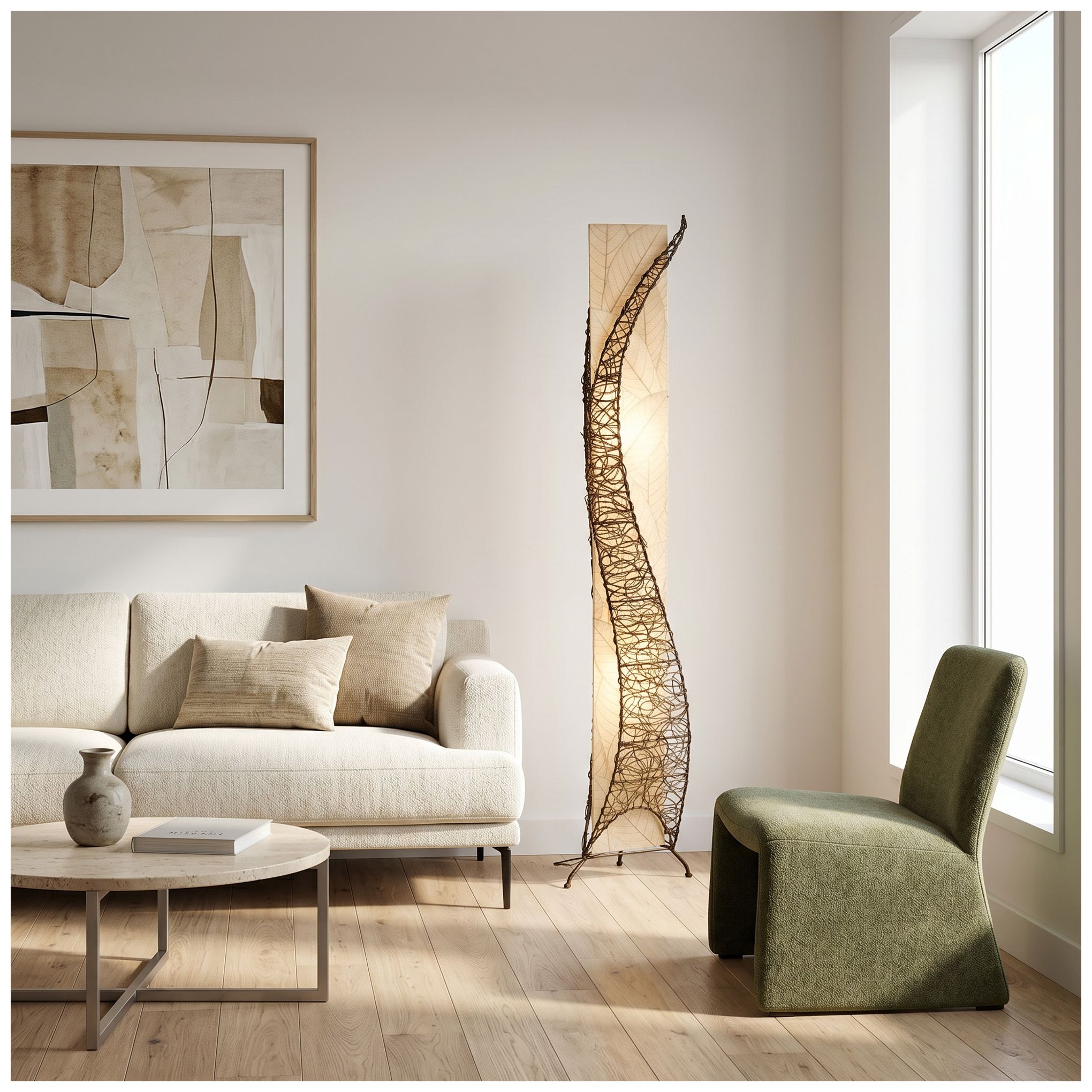 Image 2 Eangee Home Design Wings 72 In Natural 4 Light Floor Lamp more views