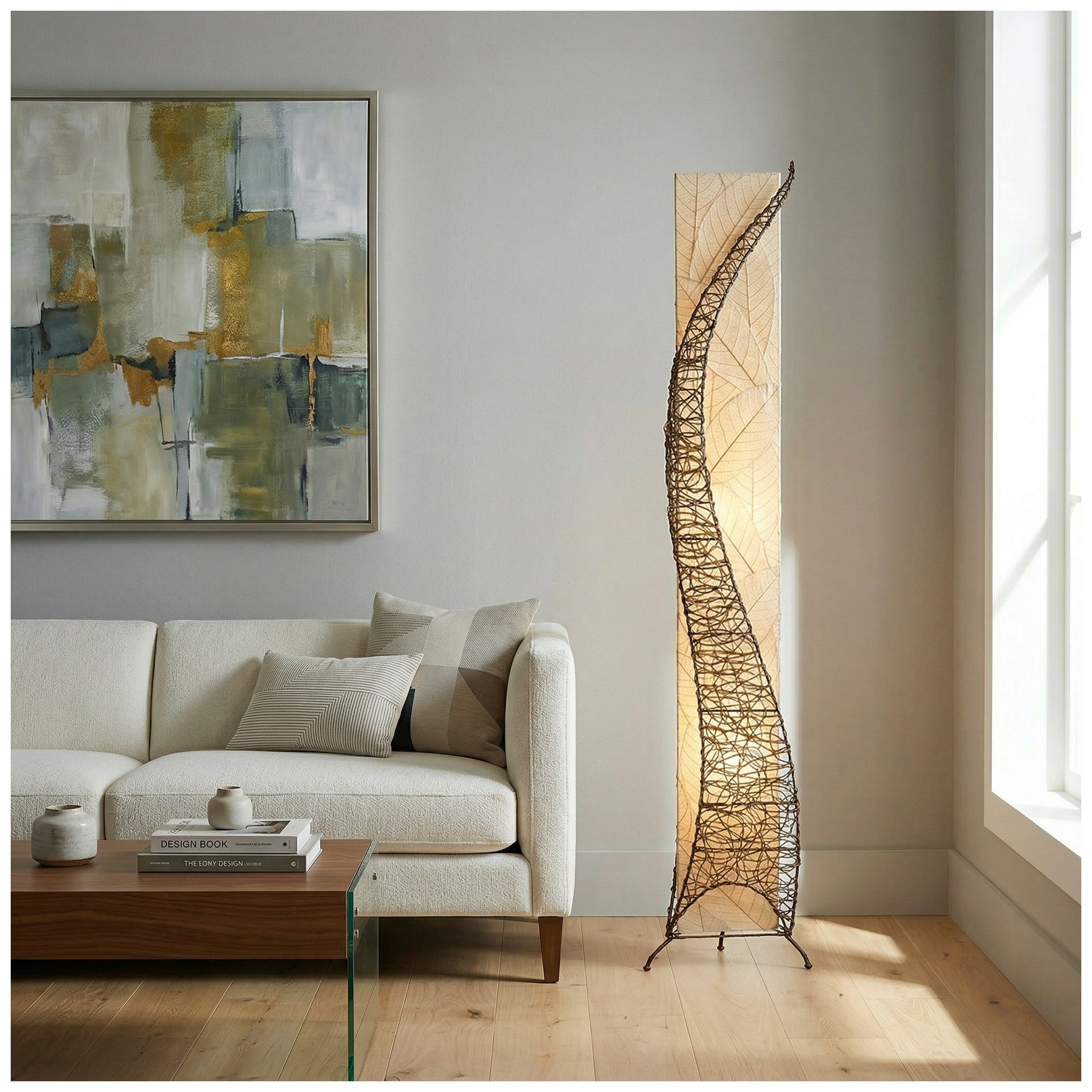 Image 3 Eangee Home Design Wings 72 In Natural 4 Light Floor Lamp more views