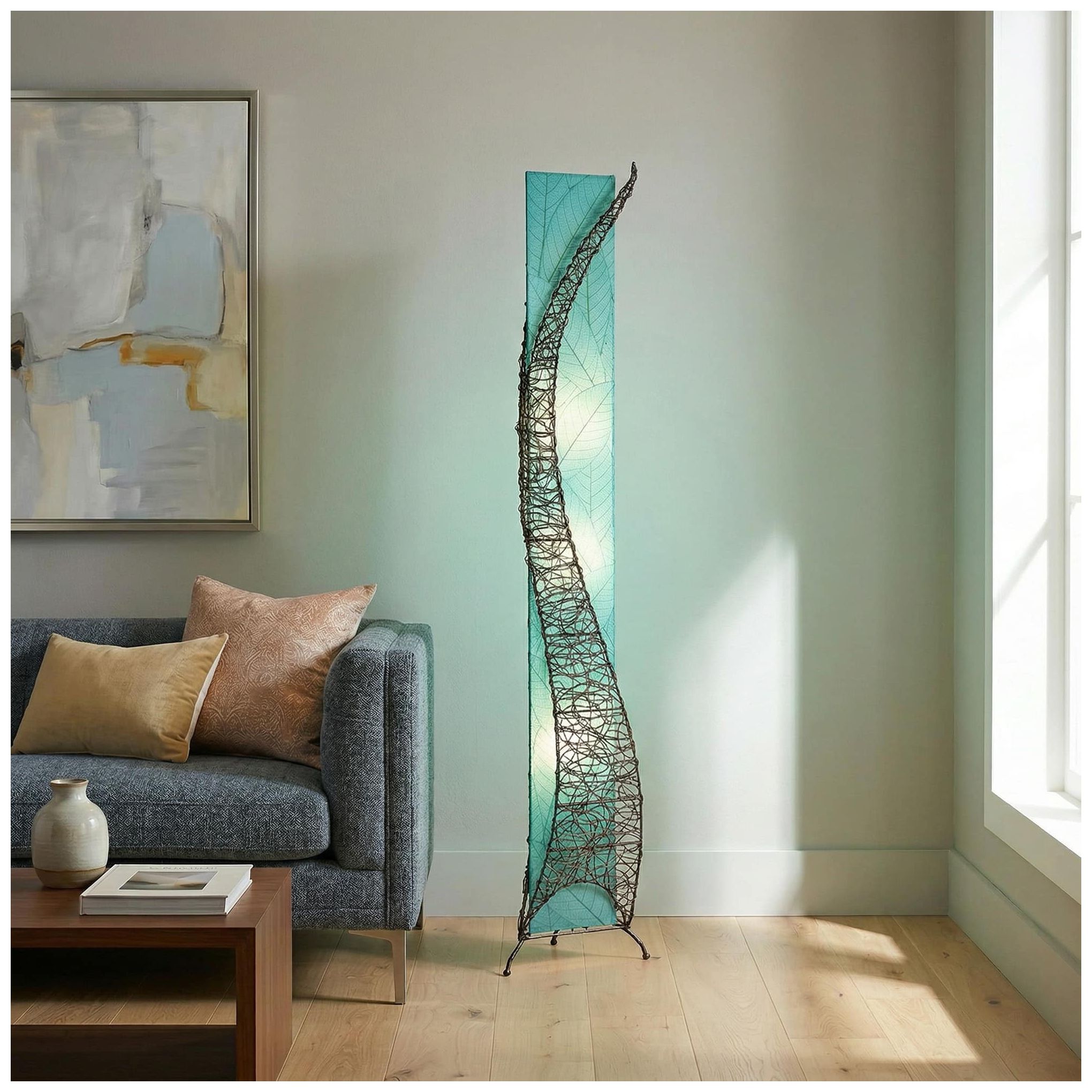 Image 2 Eangee Home Design Wings 72 In Sea Blue 4 Light Floor Lamp more views