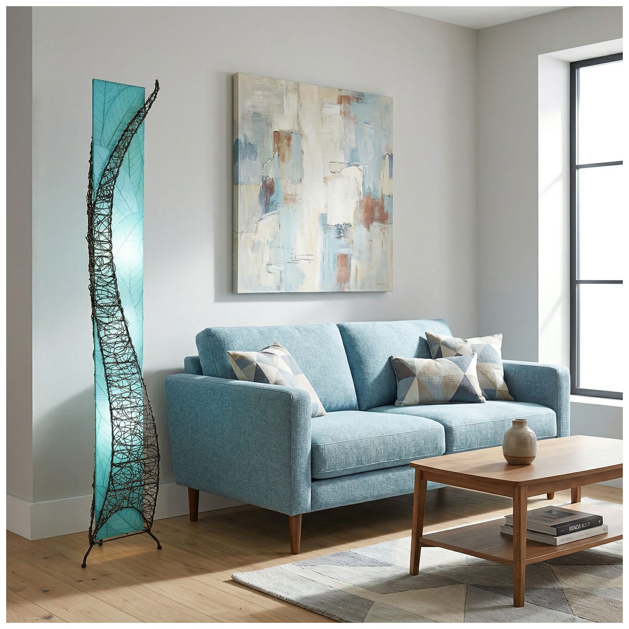 Image 3 Eangee Home Design Wings 72 In Sea Blue 4 Light Floor Lamp more views