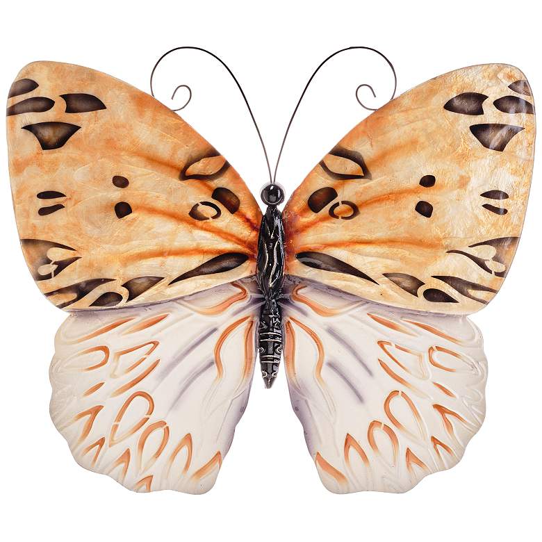 Image 2 Eangee Honey Butterfly 13"W Yellow Capiz Shell Wall Decor