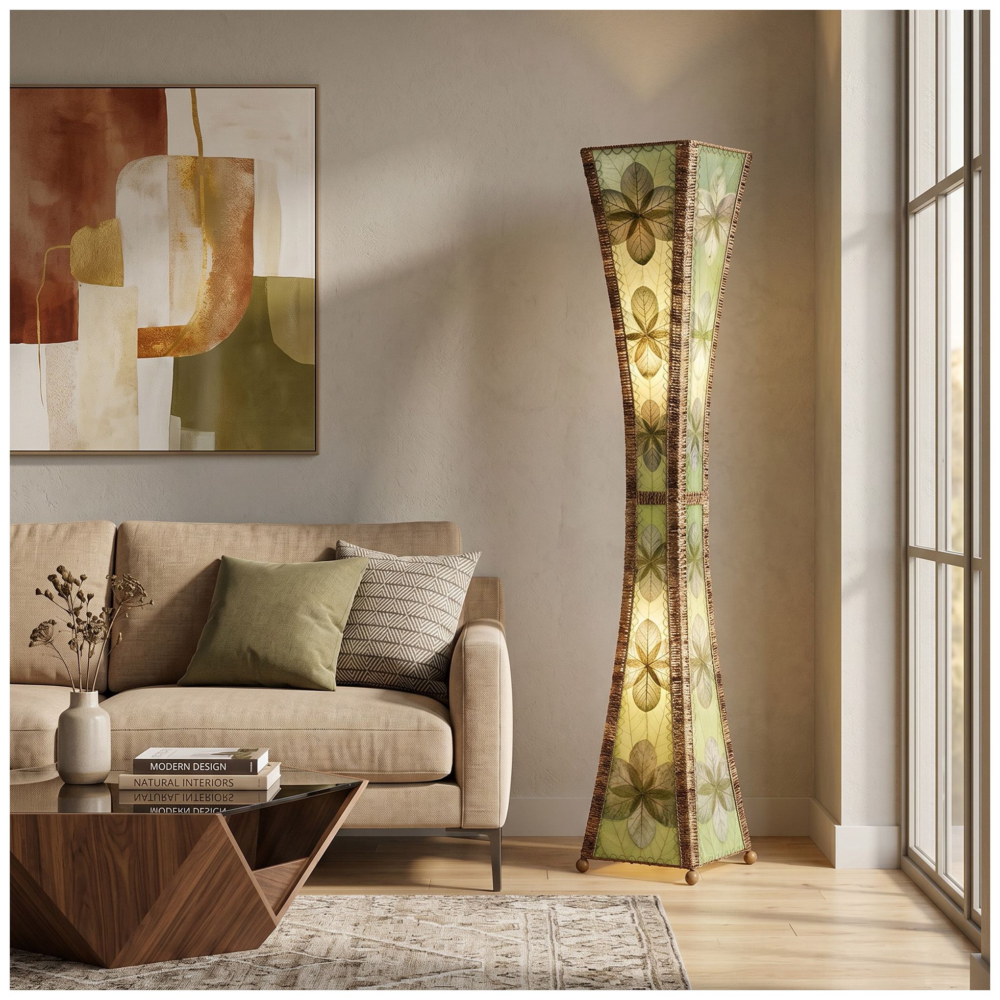 Image 4 Eangee Hour Glass Green Giant Tower Floor Lamp more views