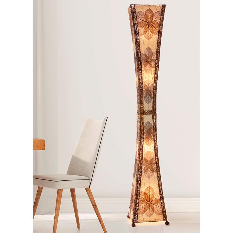 Image 1 Eangee Hour Glass Natural Giant Tower Floor Lamp