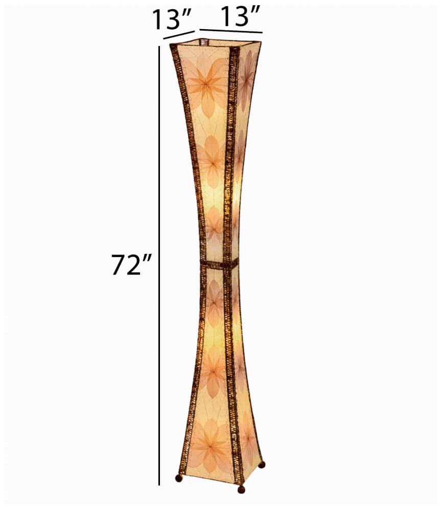 Eangee Hour Glass Natural Giant Tower Floor Lamp