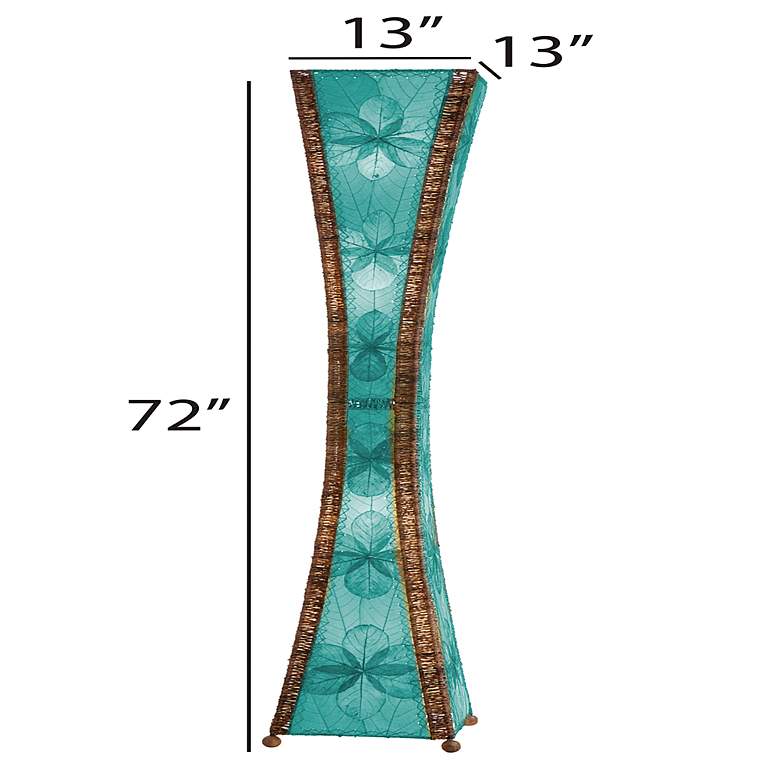 Image 4 Eangee Hourglass 72" High Sea Blue Jackfruit Leaves Tower Floor Lamp more views