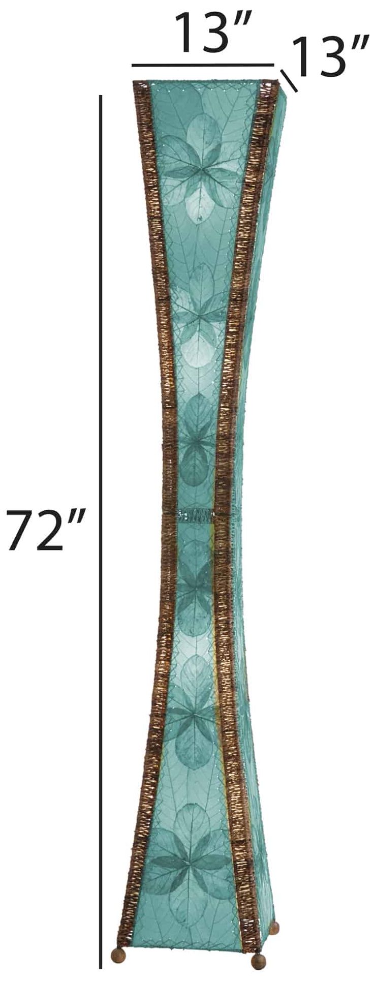 Image 5 Eangee Hourglass 72" High Sea Blue Jackfruit Leaves Tower Floor Lamp more views