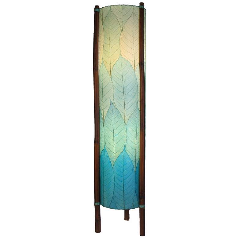 Image 1 Eangee Hue Series Sea Blue Cocoa Leaves Tower Floor Lamp