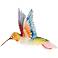 Eangee Hummingbird 12"H White Red and Blue Metal Wall Decor