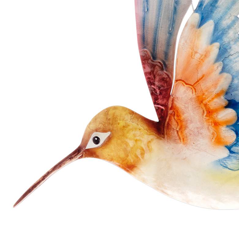 Image 2 Eangee Hummingbird 12"H White Red and Blue Metal Wall Decor more views