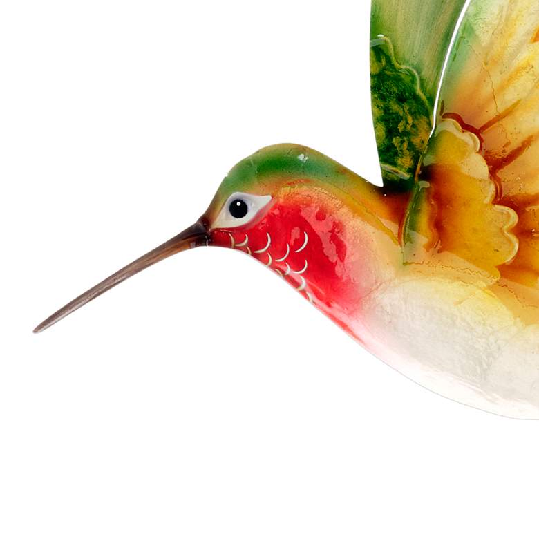 Image 3 Eangee Hummingbird 12"H Yellow and Green Metal Wall Decor more views