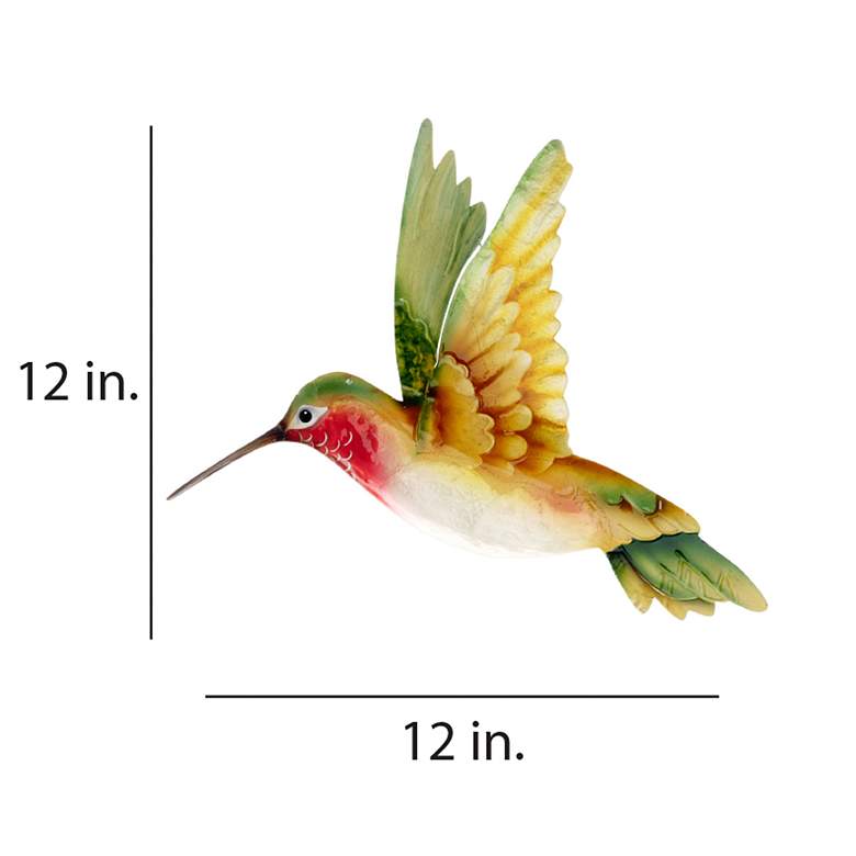 Image 4 Eangee Hummingbird 12"H Yellow and Green Metal Wall Decor more views