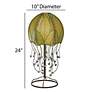 4_Eangee Jellyfish 24" High Coastal Green Cocoa Leaves Table Lamp more views