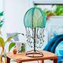 1_Eangee Jellyfish 24" High Cocoa Leaves Coastal Sea Blue Table Lamp