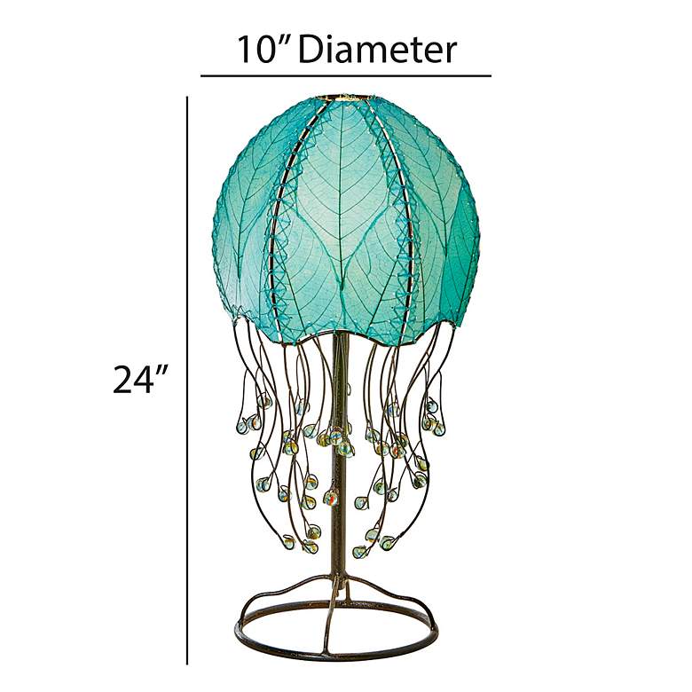 Image 4 Eangee Jellyfish 24" High Cocoa Leaves Coastal Sea Blue Table Lamp more views