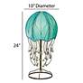 4_Eangee Jellyfish 24" High Cocoa Leaves Coastal Sea Blue Table Lamp more views