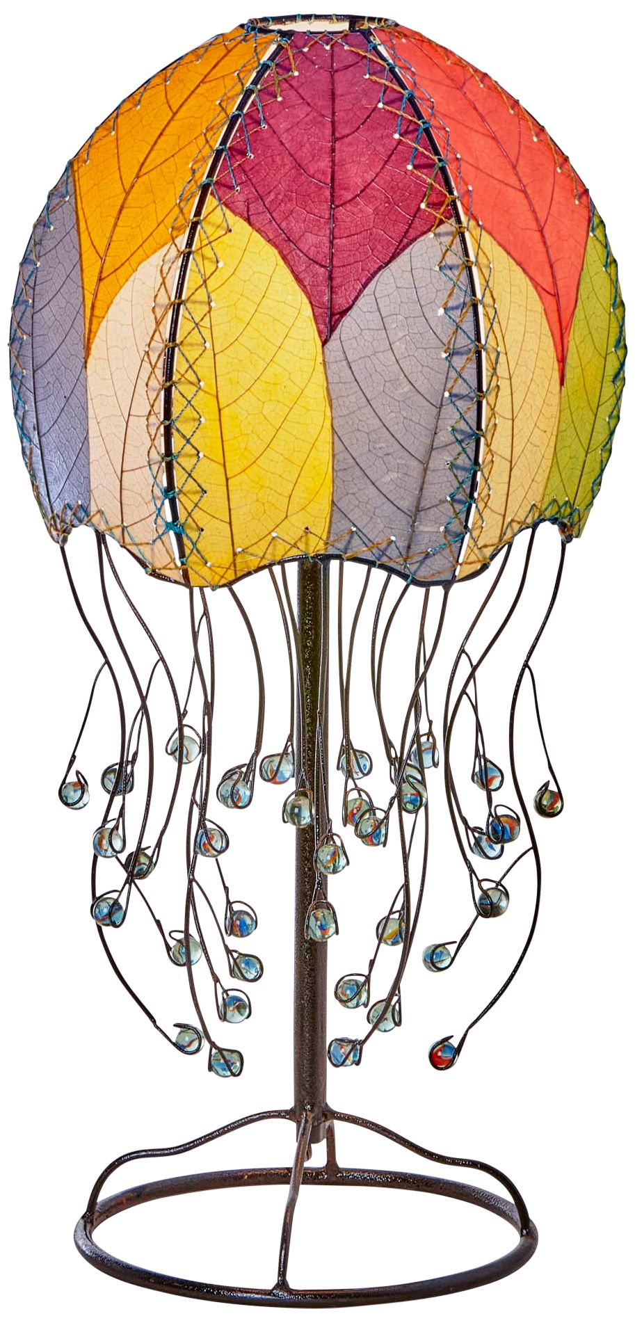 Image 2 Eangee Jellyfish 24" High Multi-Color Cocoa Leaves Table Lamp