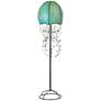 Eangee Jellyfish Blue Cocoa Leaves 64" High Floor Lamp