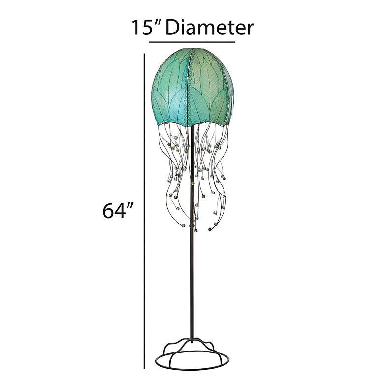 Image 4 Eangee Jellyfish Blue Cocoa Leaves 64" High Floor Lamp more views