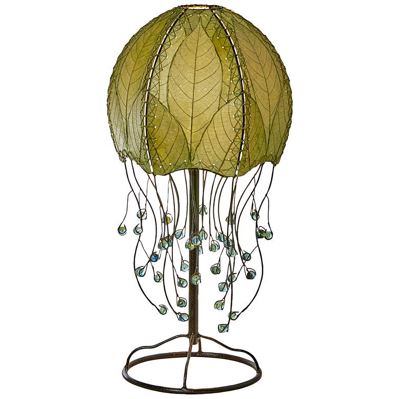 Image 2 Eangee Jellyfish Green Cocoa Leaves Table Lamp