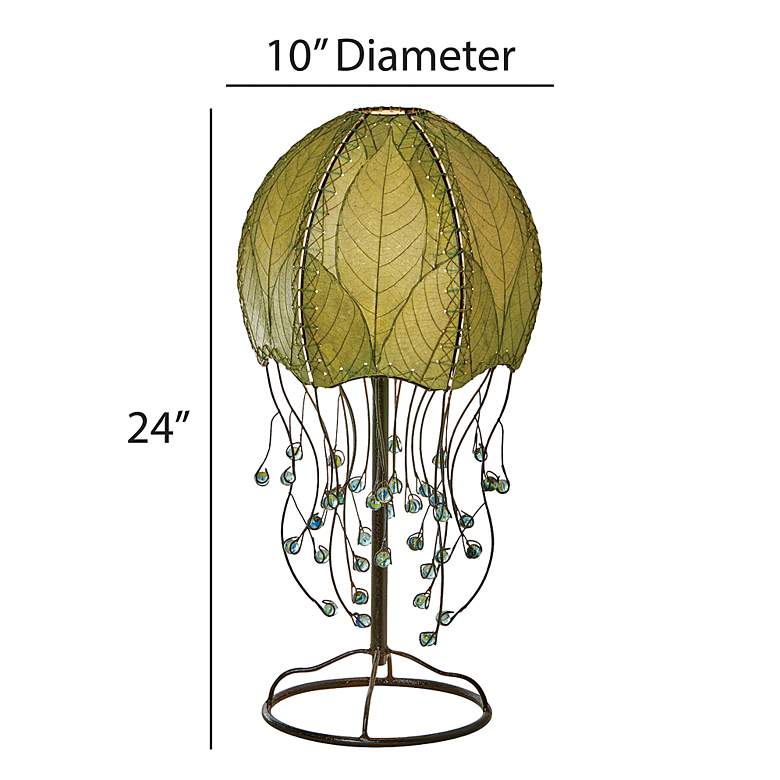 Image 4 Eangee Jellyfish Green Cocoa Leaves Table Lamp more views