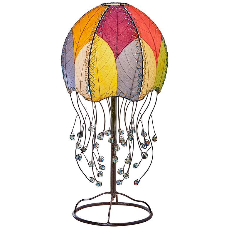 Image 2 Eangee Jellyfish Multi-Color Cocoa Leaves Table Lamp