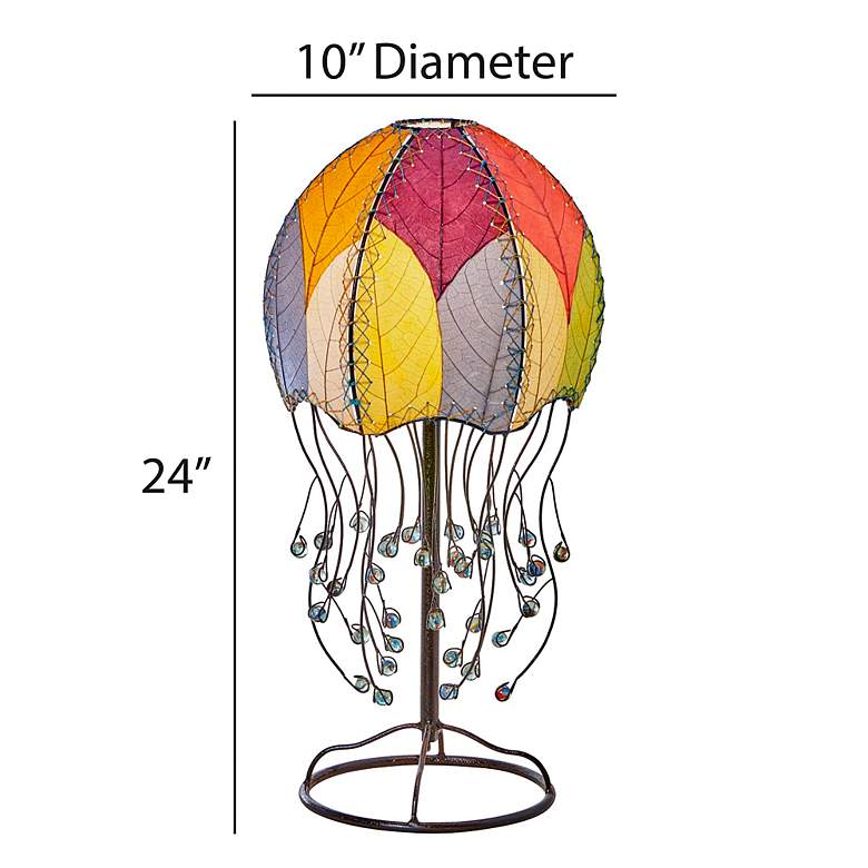 Image 4 Eangee Jellyfish Multi-Color Cocoa Leaves Table Lamp more views