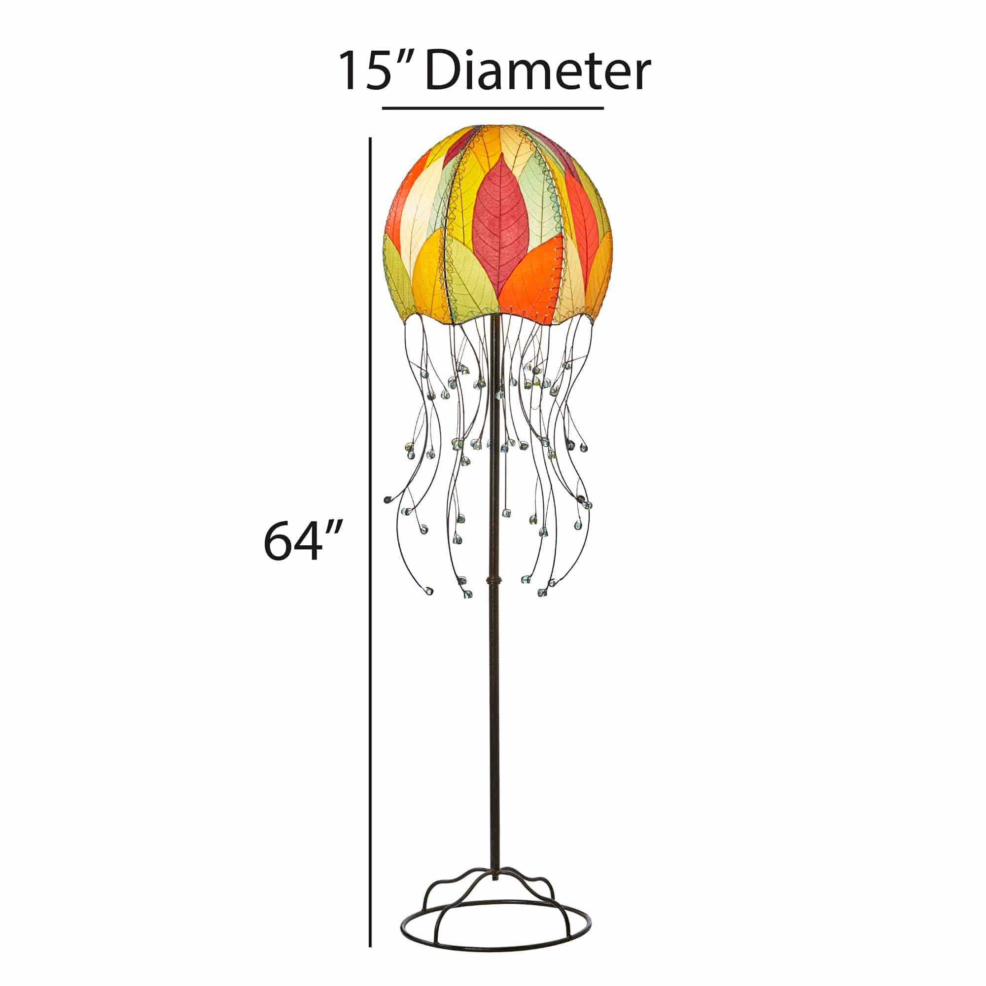Image 4 Eangee Jellyfish Multicolor Cocoa Leaves 64" High Floor Lamp more views