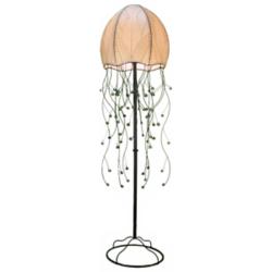 Eangee Jellyfish Natural Cocoa Leaves 64&quot; High Floor Lamp