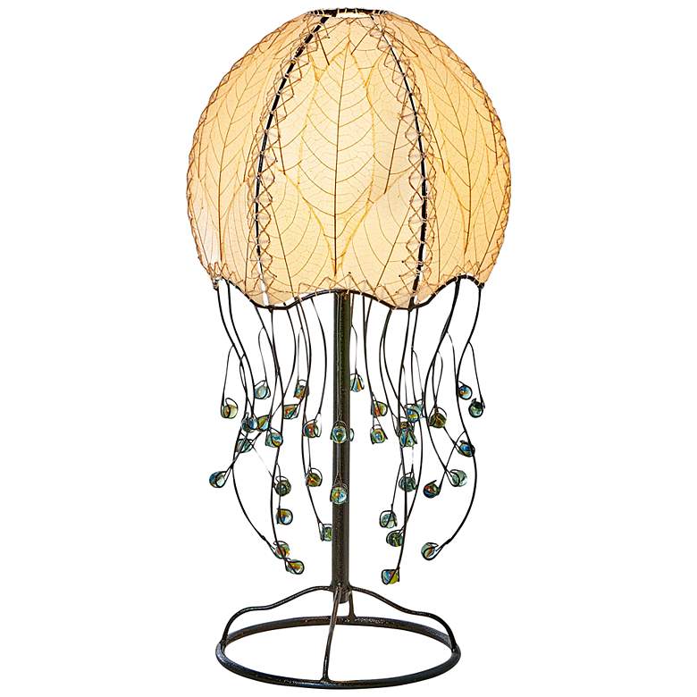 Image 2 Eangee Jellyfish Natural Cocoa Leaves Table Lamp