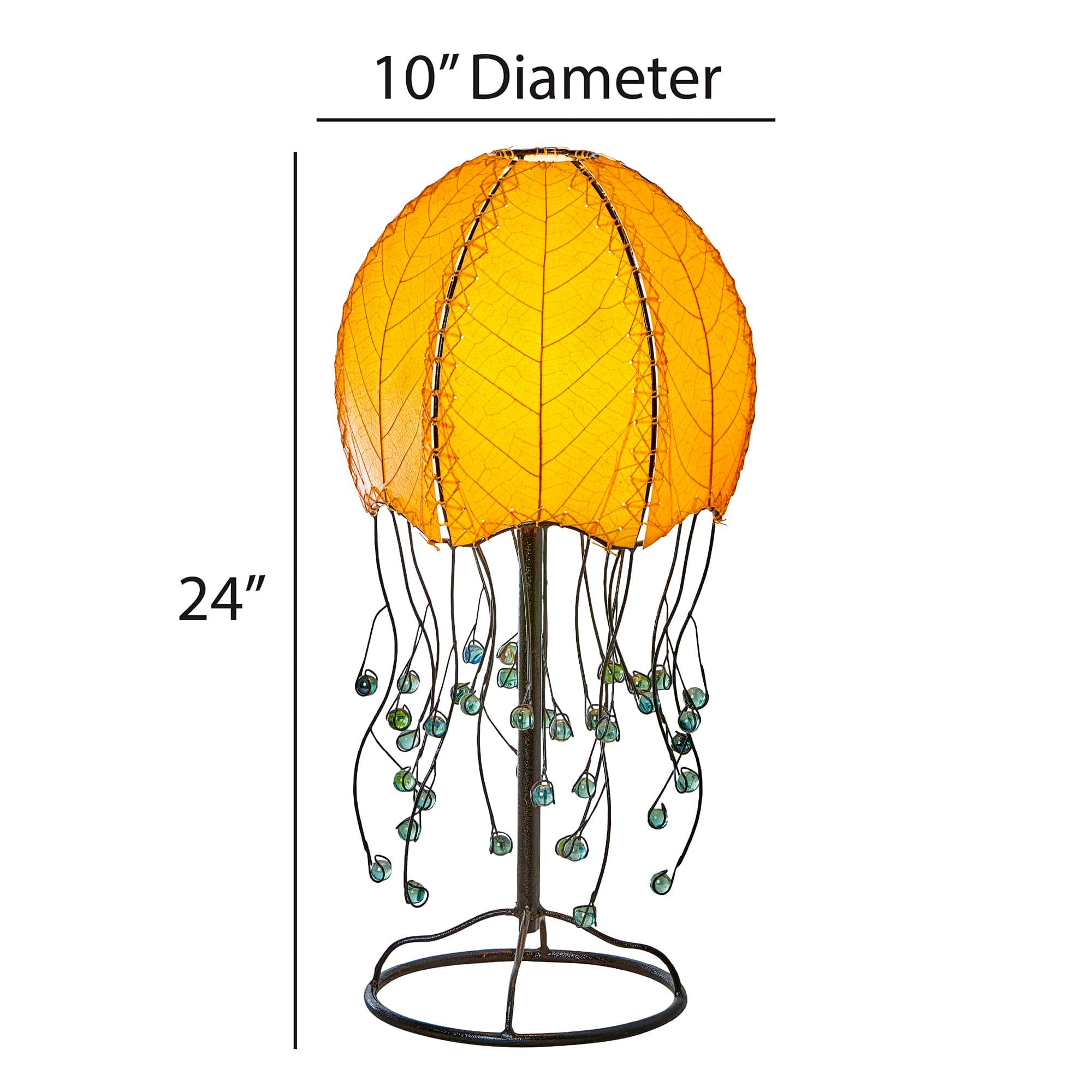 Image 4 Eangee Jellyfish Orange Cocoa Leaves Table Lamp more views
