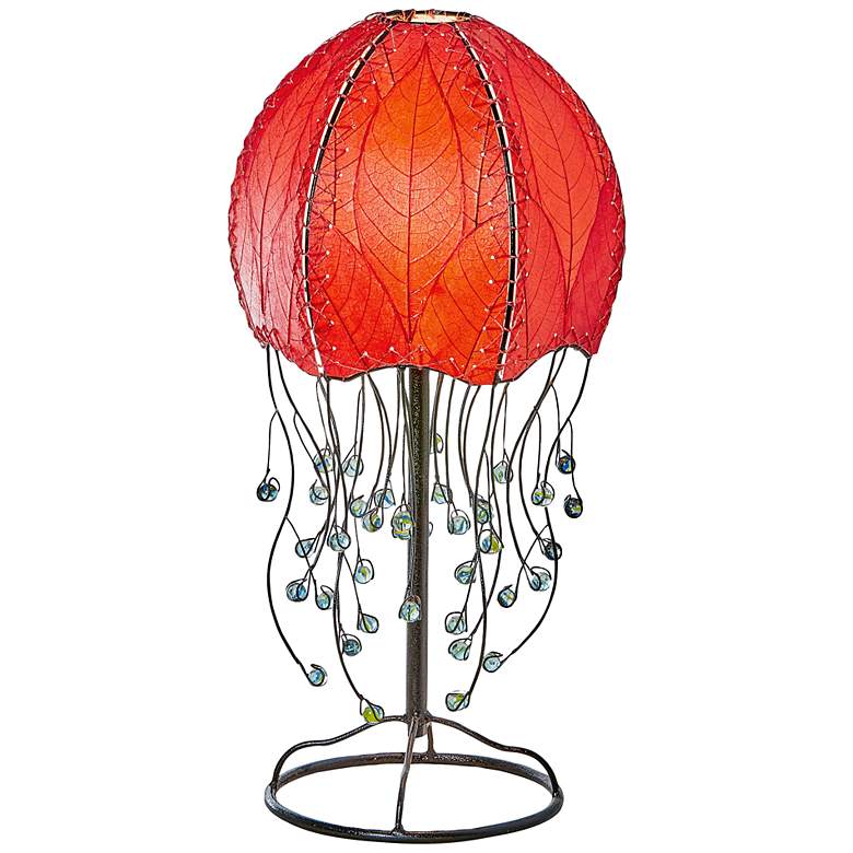 Image 2 Eangee Jellyfish Red Cocoa Leaves Table Lamp