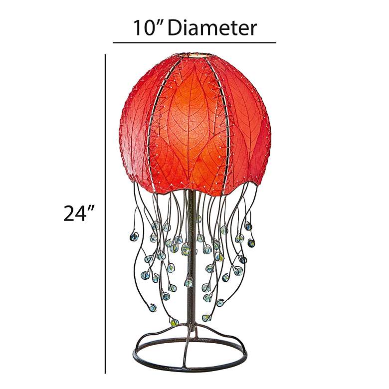 Image 4 Eangee Jellyfish Red Cocoa Leaves Table Lamp more views