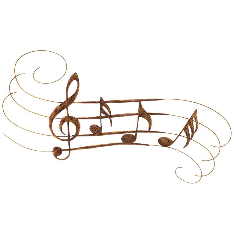 Image 2 Eangee Large Musical Notes 40 inch Wide Gold Metal Wall Decor