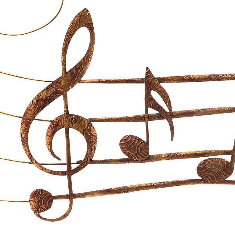 Image 3 Eangee Large Musical Notes 40" Wide Gold Metal Wall Decor more views