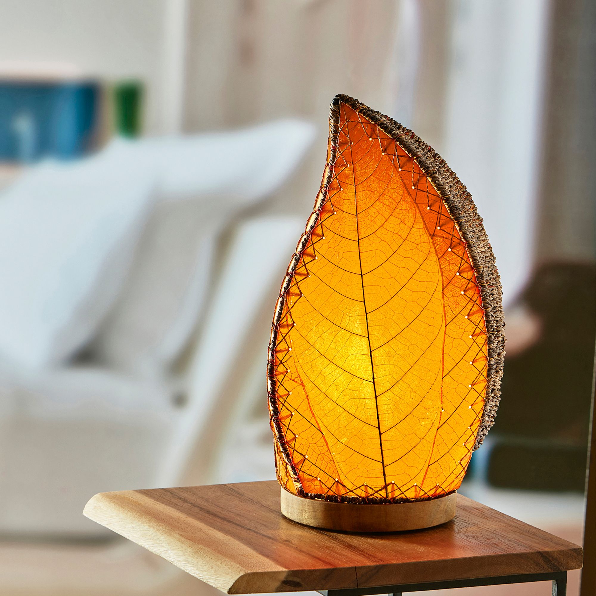 Image 7 Eangee Leaflet 14" High Orange Uplight Accent Table Lamp more views