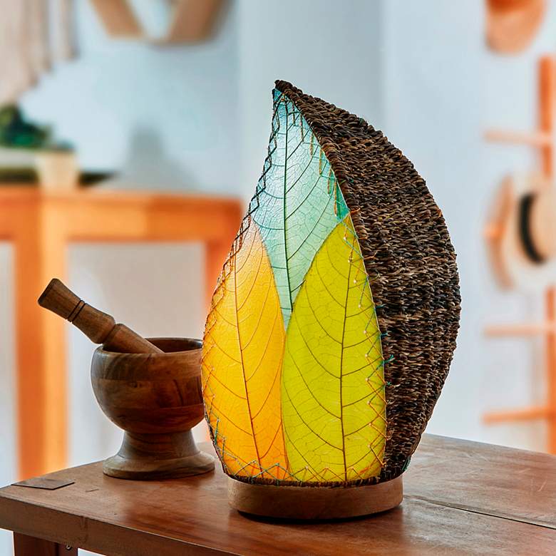 Image 1 Eangee Leaflet 14"H Multi-Color Uplight Accent Table Lamp