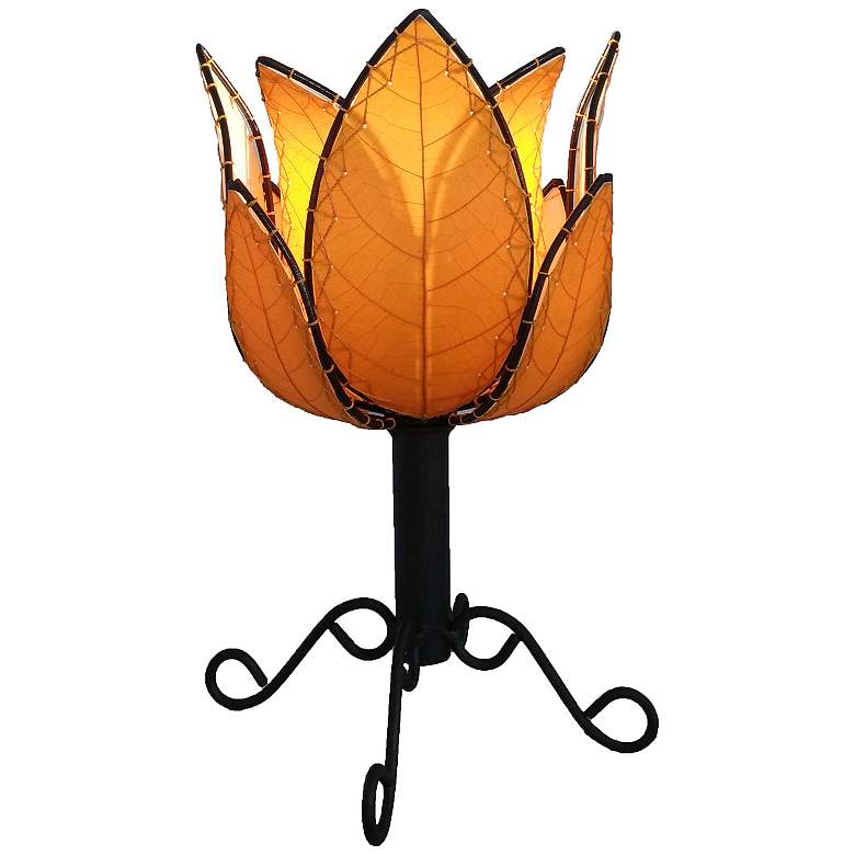 Image 1 Eangee Lotus 15 inch High Orange LED Outdoor Accent Table Lamp