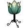 Eangee Lotus 15" High Sea Blue LED Outdoor Accent Table Lamp