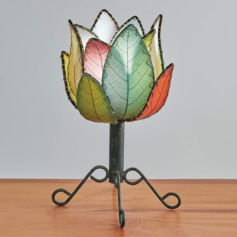 Image 1 Eangee Lotus 15"H Multi-Color LED Outdoor Accent Table Lamp