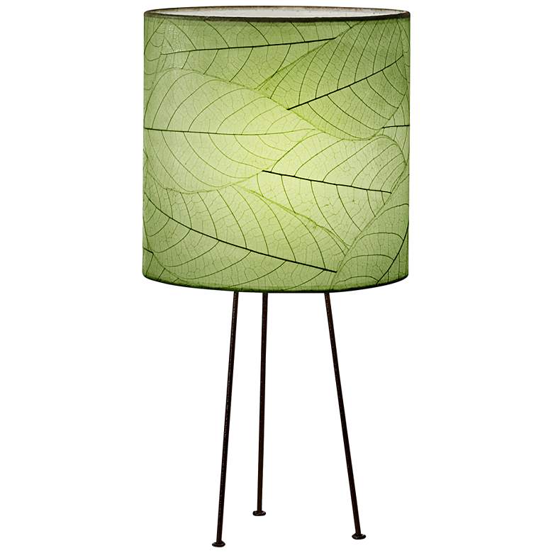Image 1 Eangee Metal Tripod Drum Green Accent Table Lamp