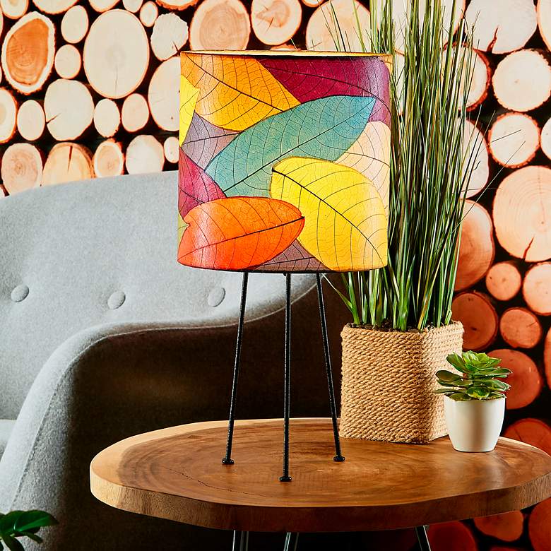 Image 1 Eangee Metal Tripod Drum Multi-Color Accent Table Lamp
